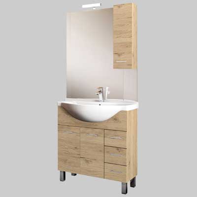 GAIA 75 Q Base 2 ante + cassetti Quercia naturale