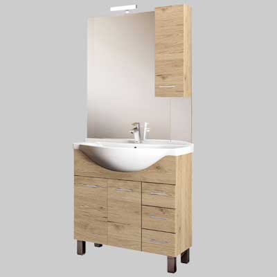 GAIA 85 Q Base 2 ante + cassetti Quercia naturale